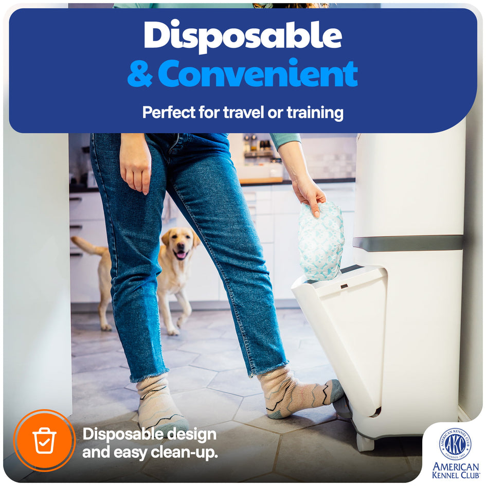 American Kennel Club Male Dog Wrap, Disposable Diapers with Wetness Indicator, Large, 50 Count