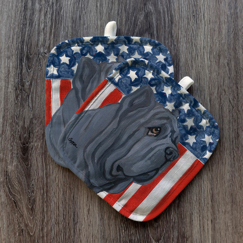 Neapolitan Mastiff  Americana Pot Holder Set
