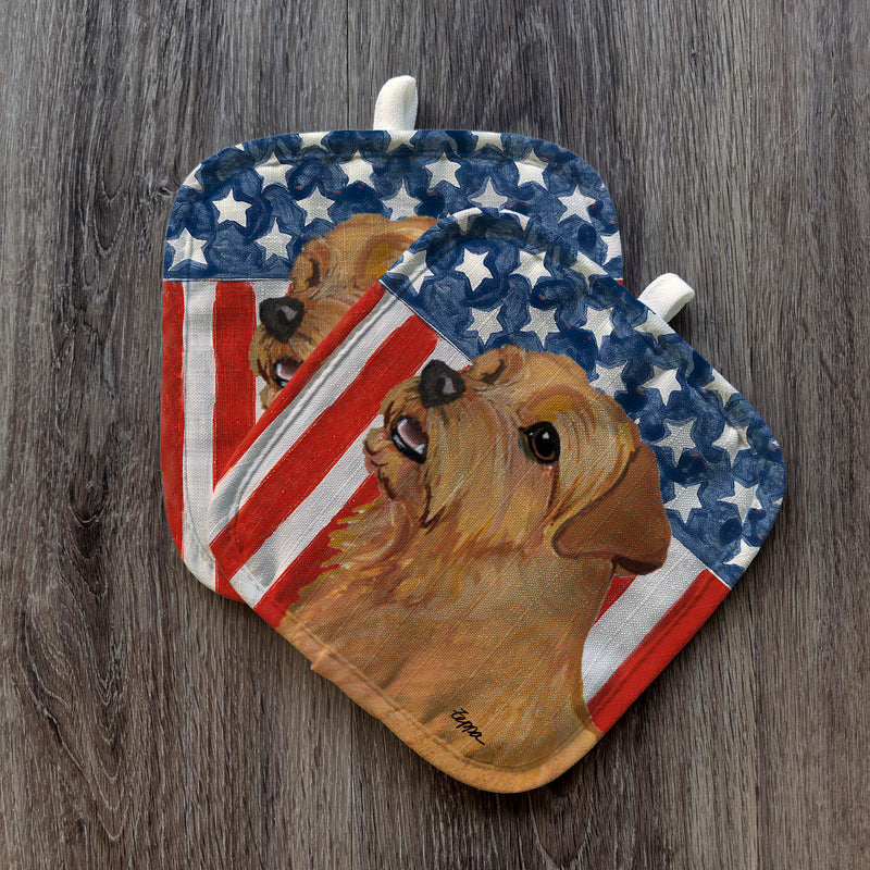 Norfolk Terrier  Americana Pot Holder Set