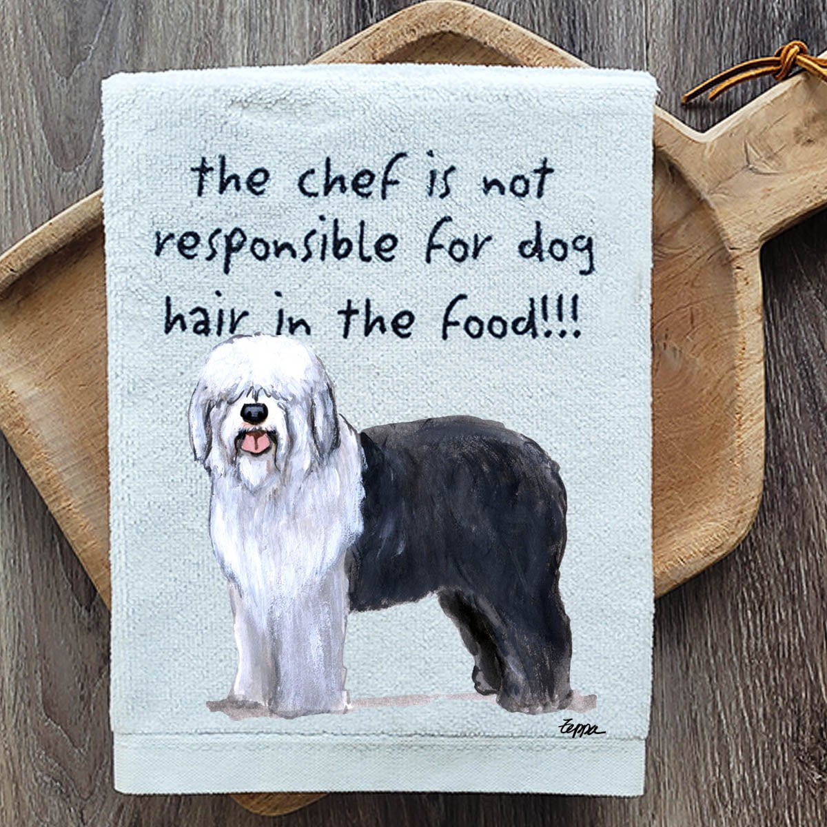 Old English Sheepdog Dish Towel | AKC Shop