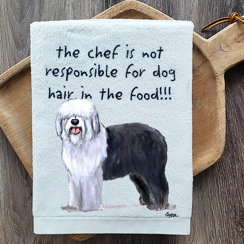 Old English Sheepdog Dish Towel