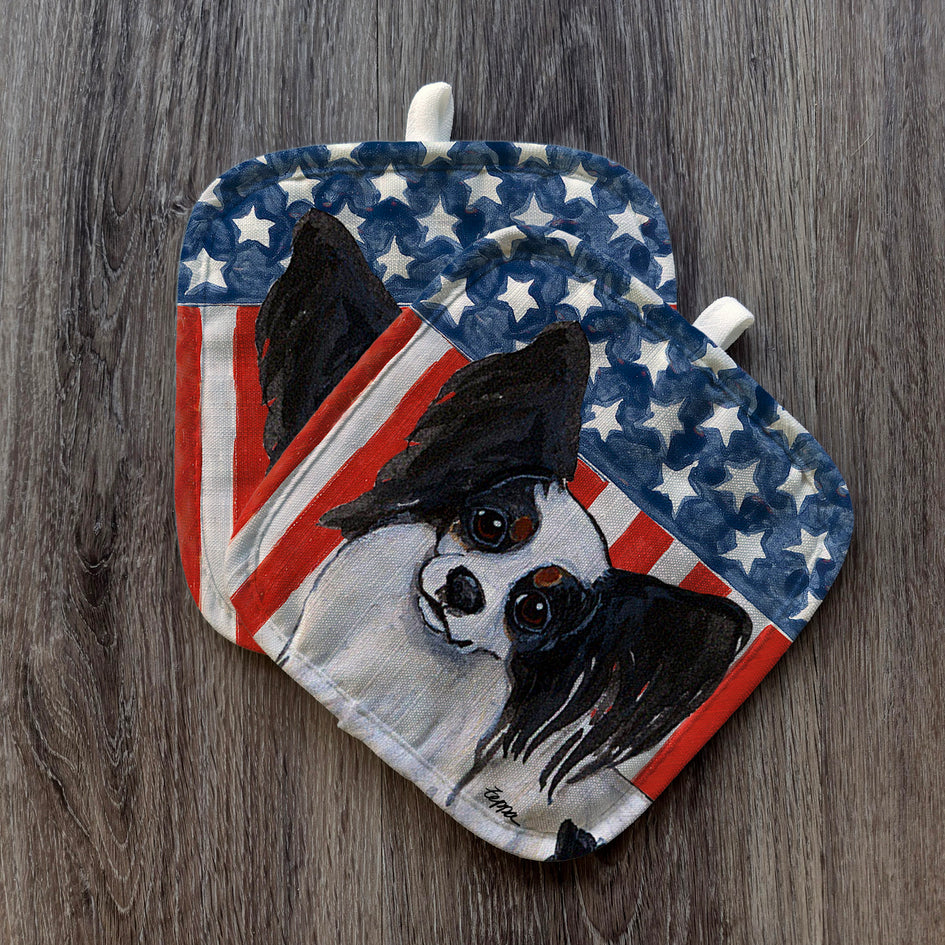 Papillon  Americana Pot Holder Set