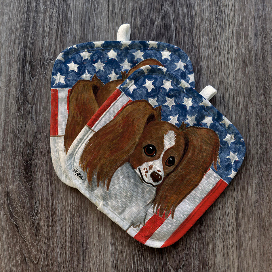 Papillon  Americana Pot Holder Set