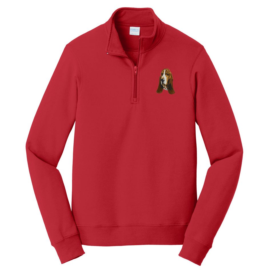 Basset Hound Embroidered Unisex Quarter Zip