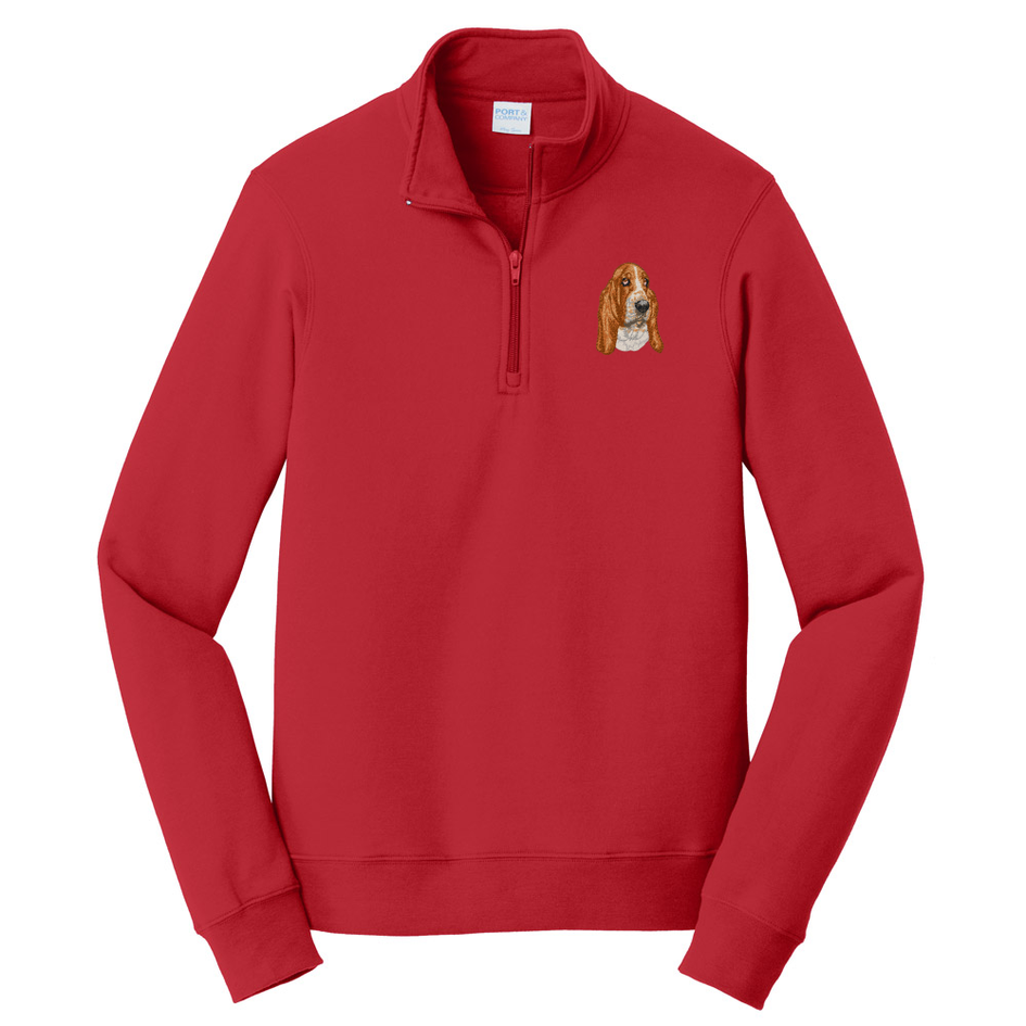 Basset Hound Embroidered Unisex Quarter Zip