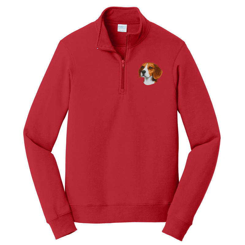 Beagle Embroidered Unisex Quarter Zip