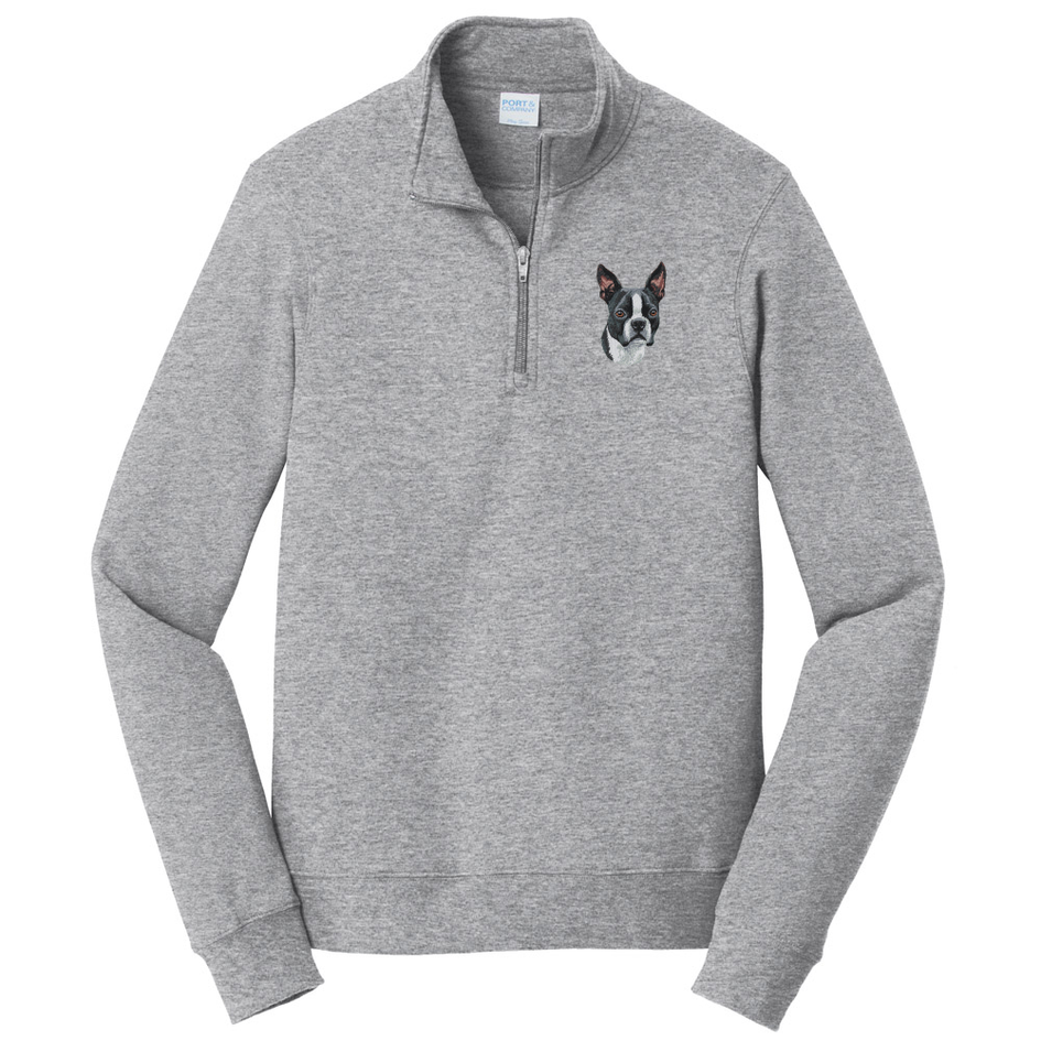 Boston Terrier Embroidered Unisex Quarter Zip