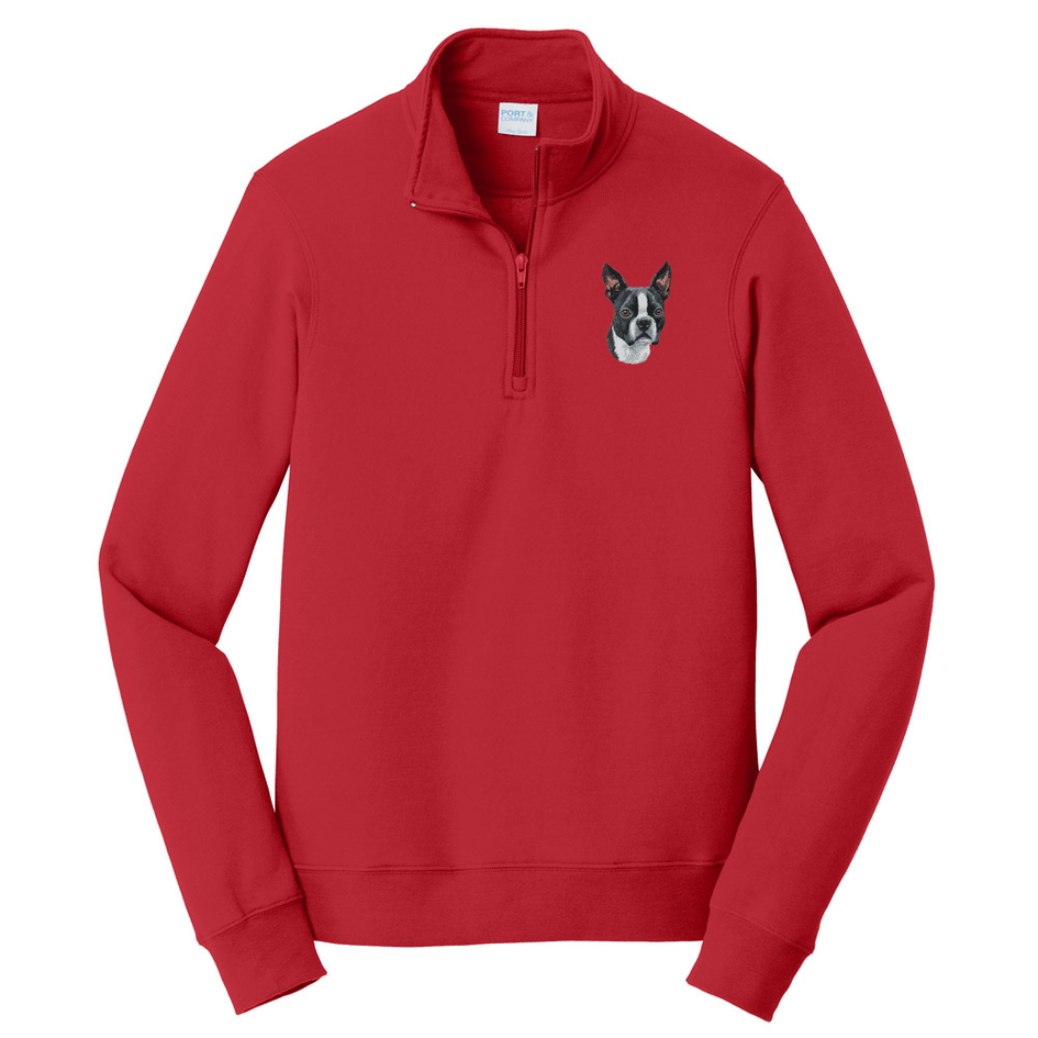 Boston Terrier Embroidered Unisex Quarter Zip