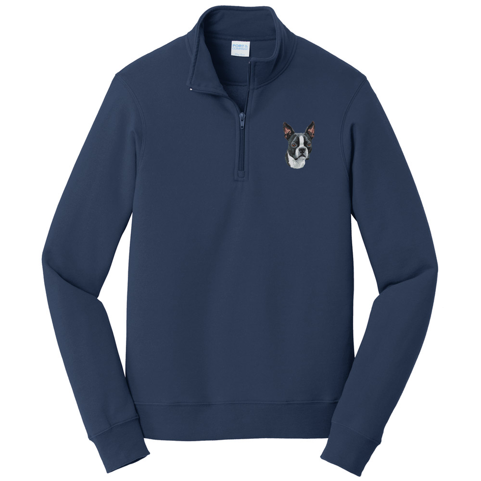 Boston Terrier Embroidered Unisex Quarter Zip