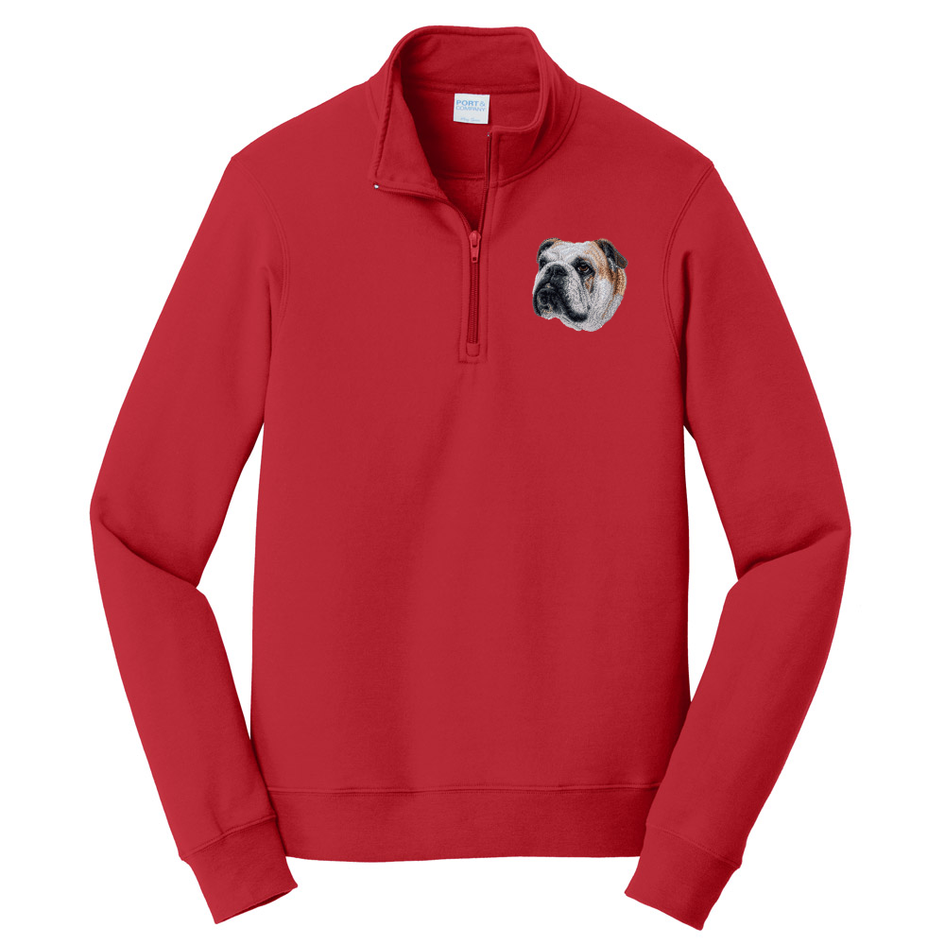 Bulldog Embroidered Unisex Quarter Zip