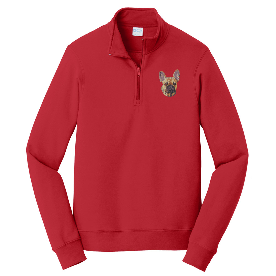 French Bulldog Embroidered Unisex Quarter Zip