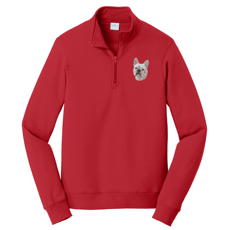 French Bulldog Embroidered Unisex Quarter Zip
