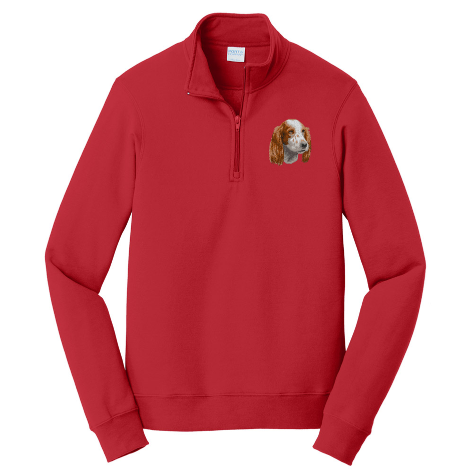 Irish Red & White Setter Embroidered Unisex Quarter Zip
