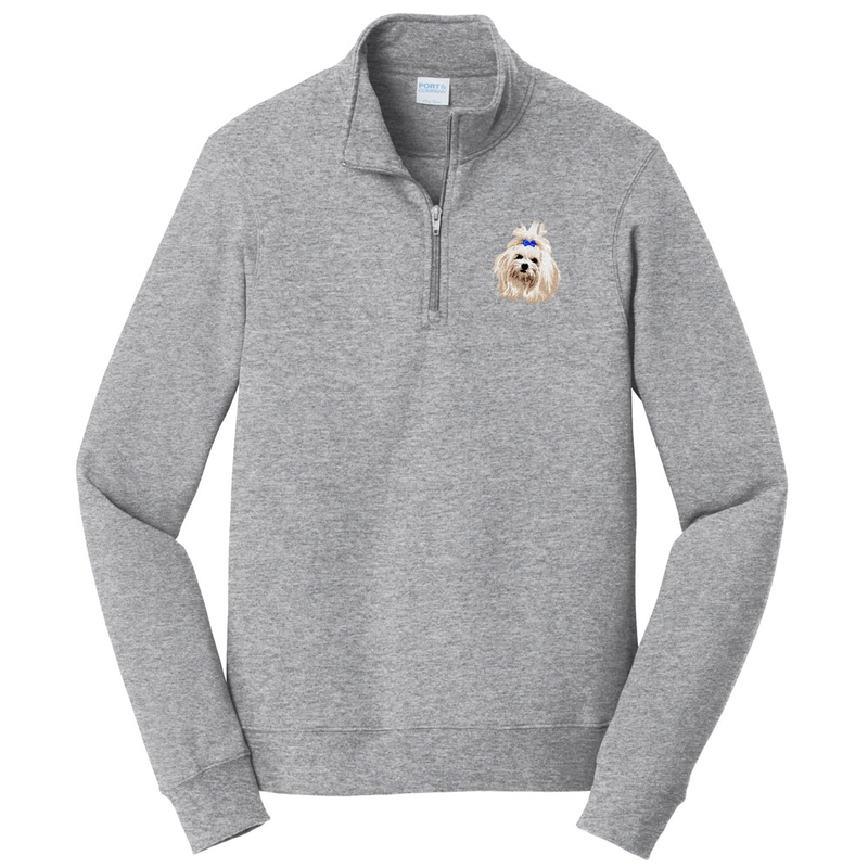 Maltese Embroidered Unisex Quarter Zip