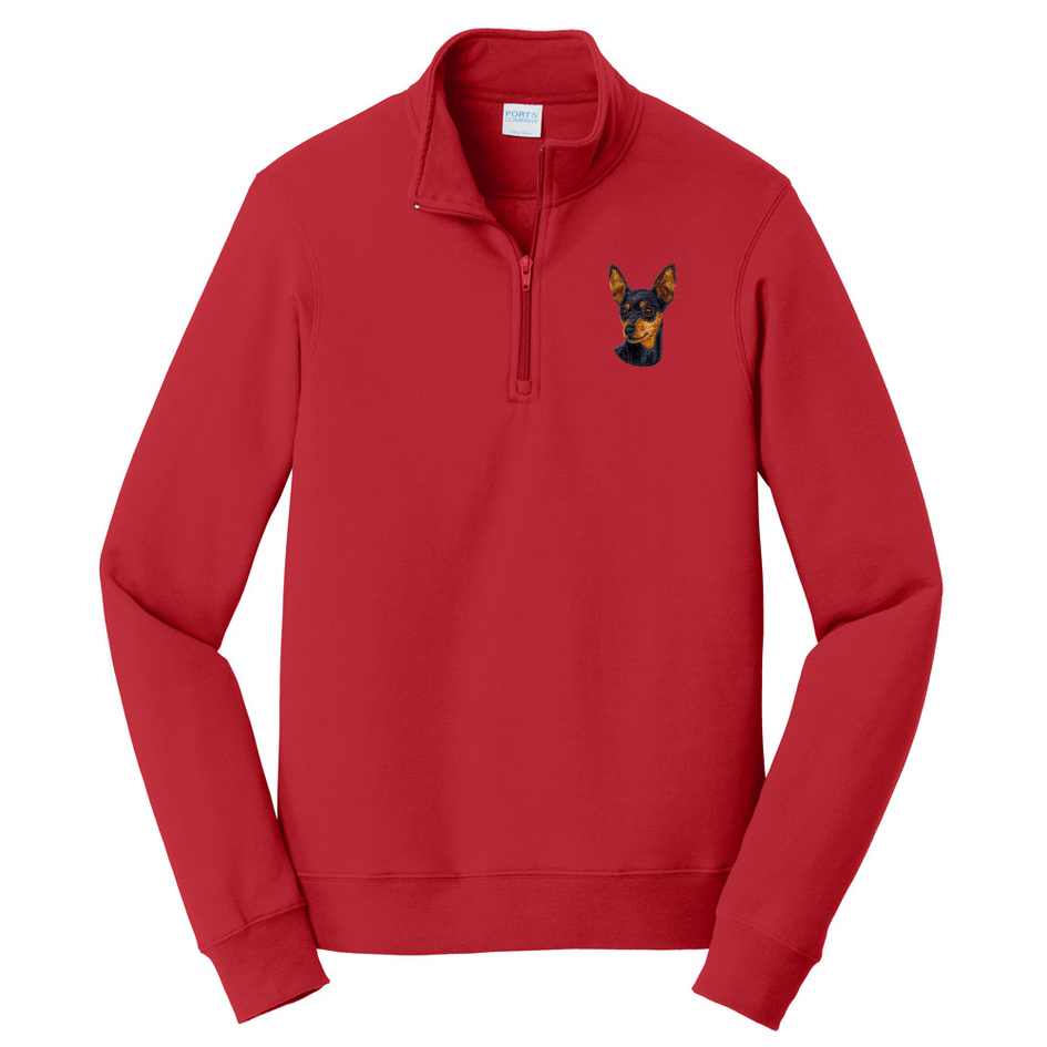 Miniature Pinscher Embroidered Unisex Quarter Zip