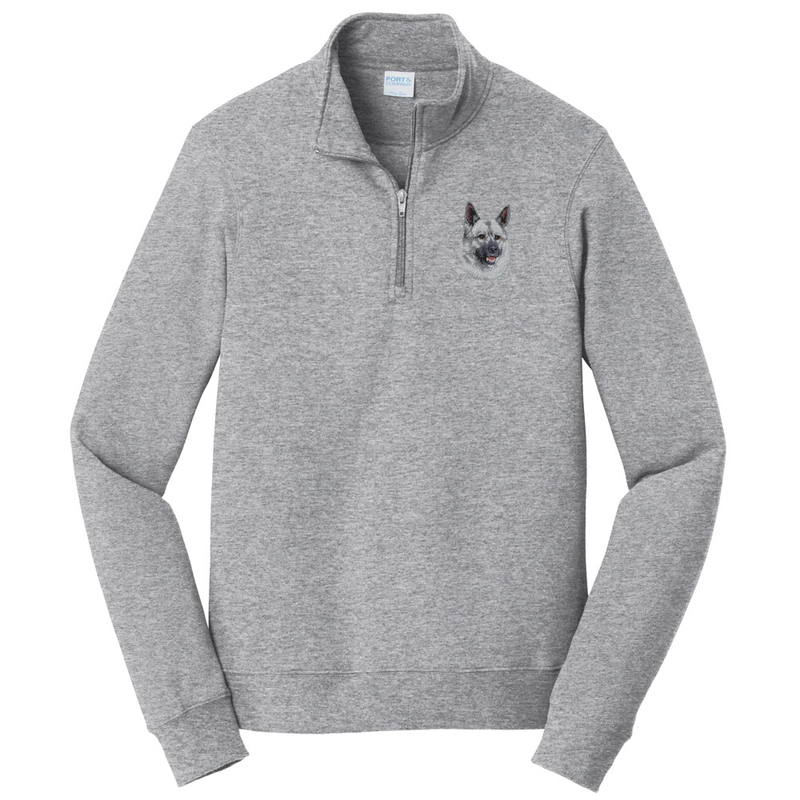 Norwegian Elkhound Embroidered Unisex Quarter Zip