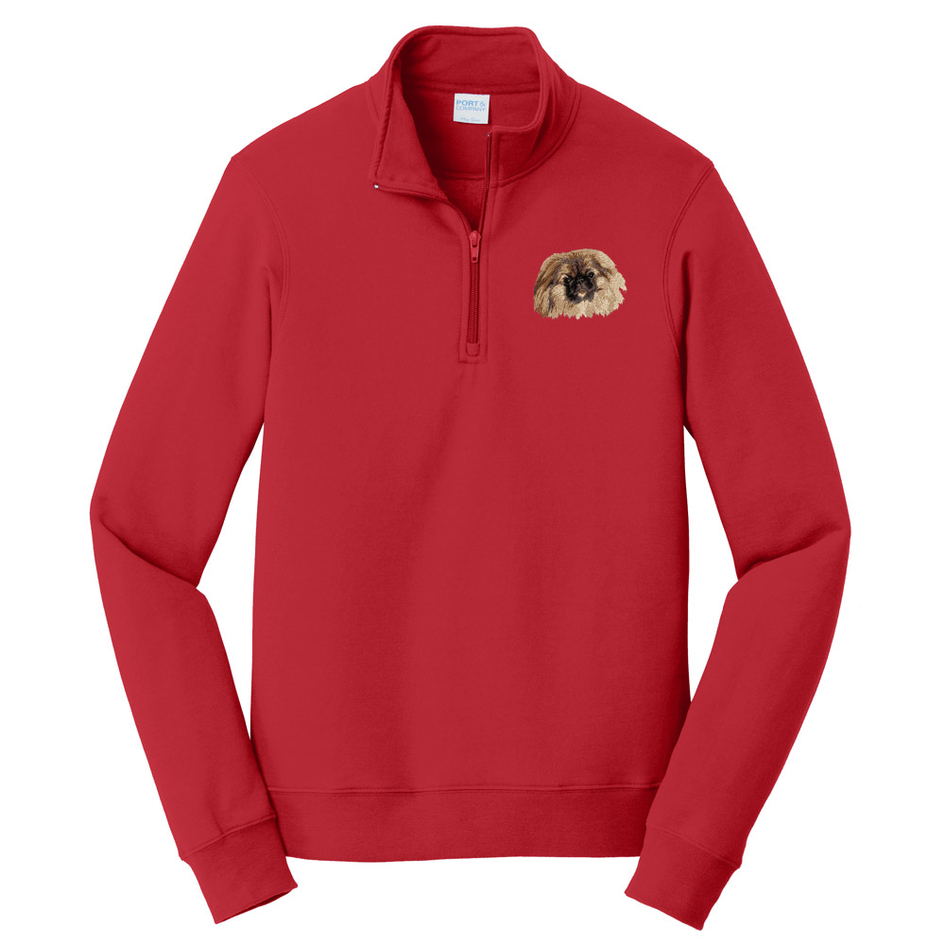 Pekingese Embroidered Unisex Quarter Zip