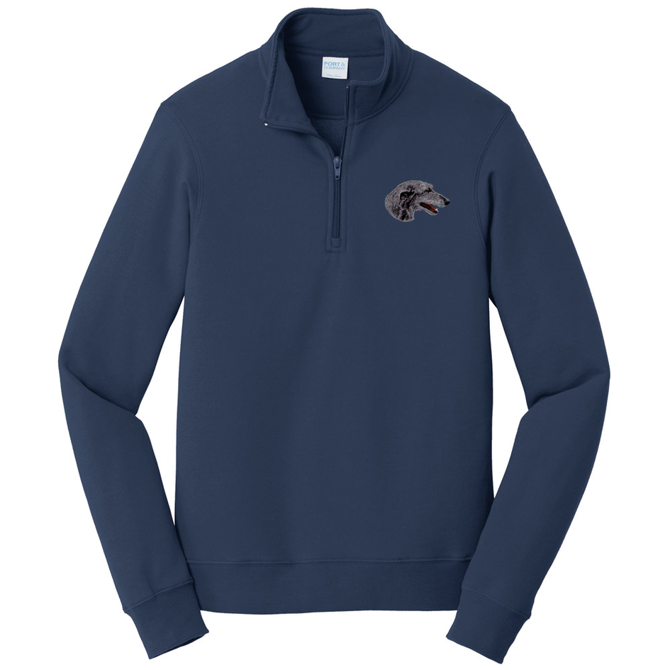 Scottish Deerhound Embroidered Unisex Quarter Zip