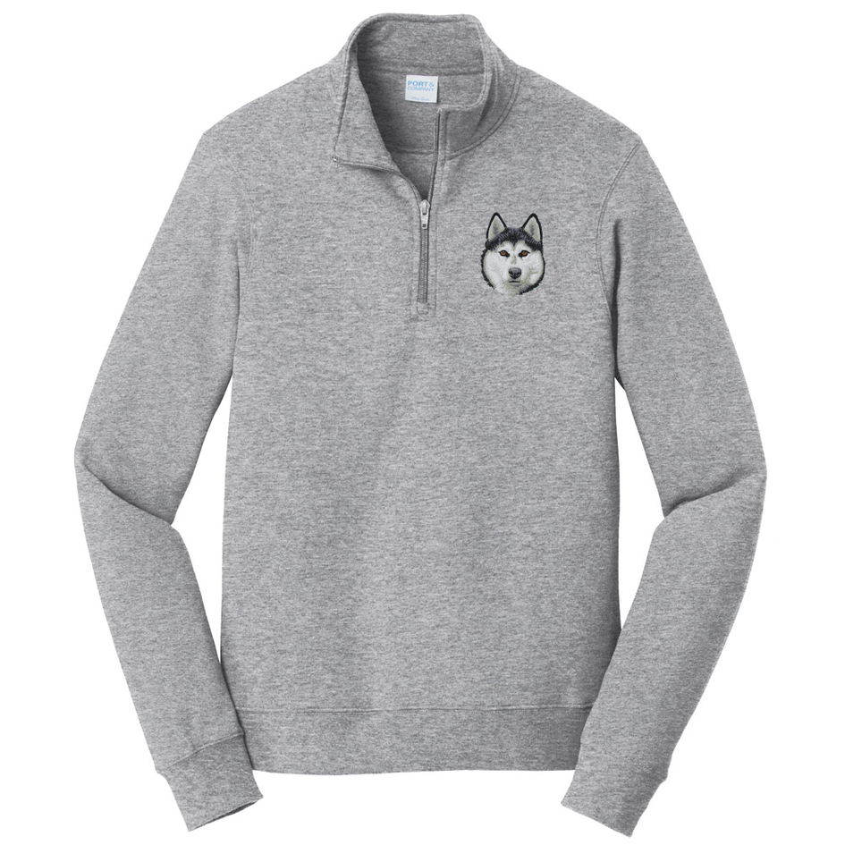 Siberian Husky Embroidered Unisex Quarter Zip