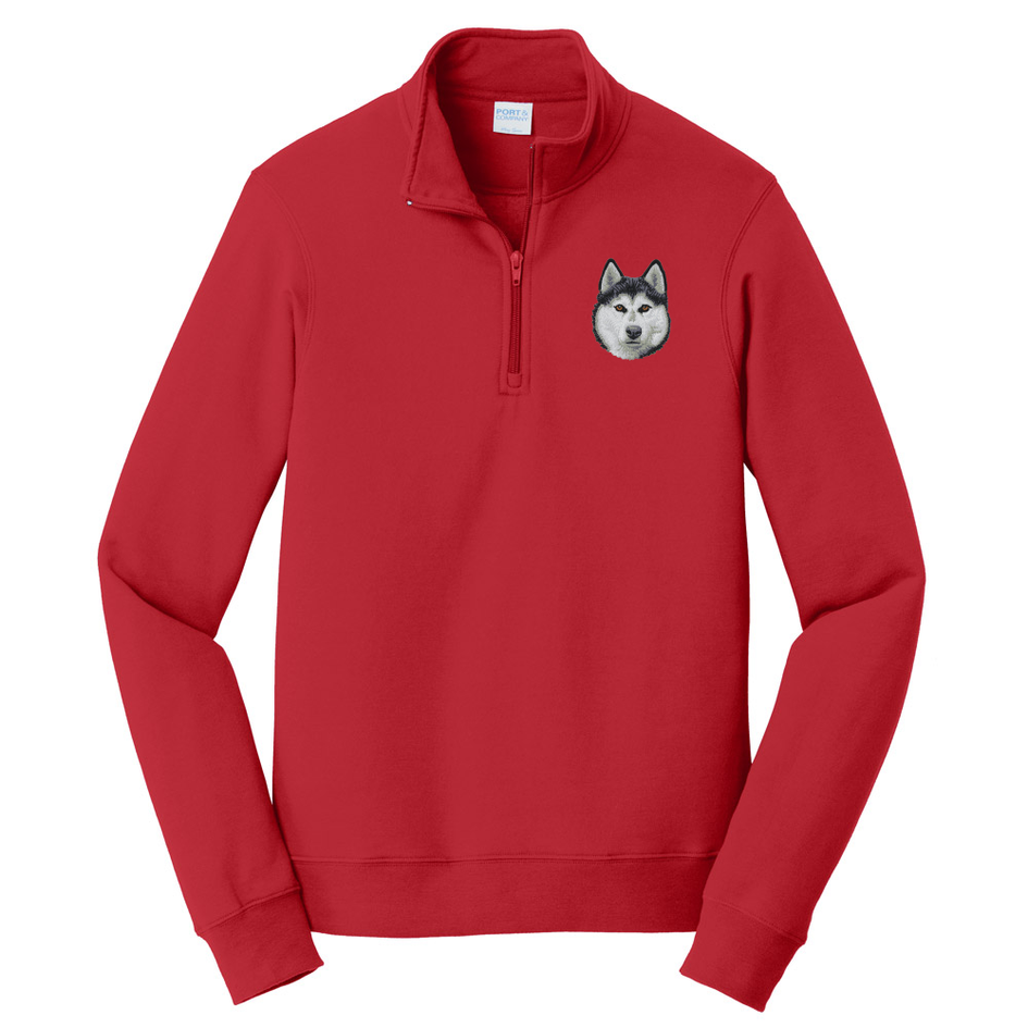 Siberian Husky Embroidered Unisex Quarter Zip