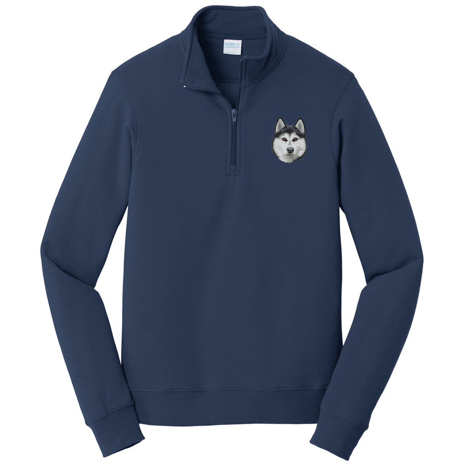 Siberian Husky Embroidered Unisex Quarter Zip