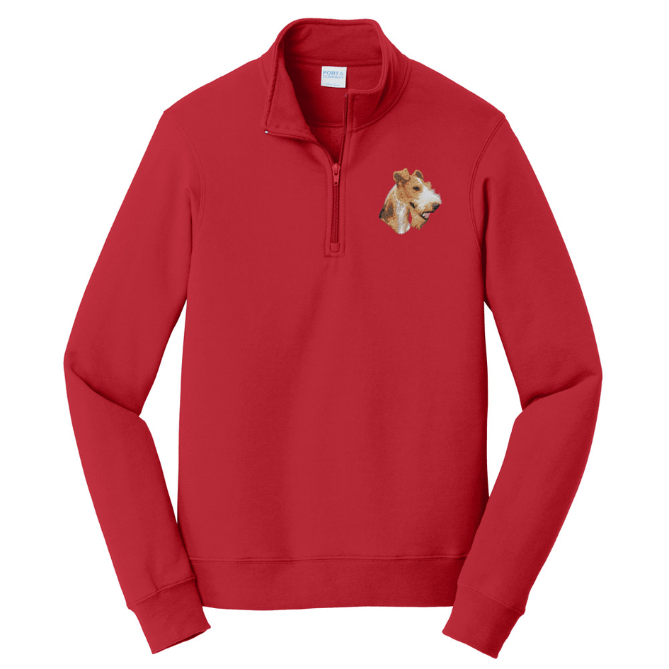 Wire Fox Terrier Embroidered Unisex Quarter Zip