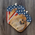 Pomeranian  Americana Pot Holder Set