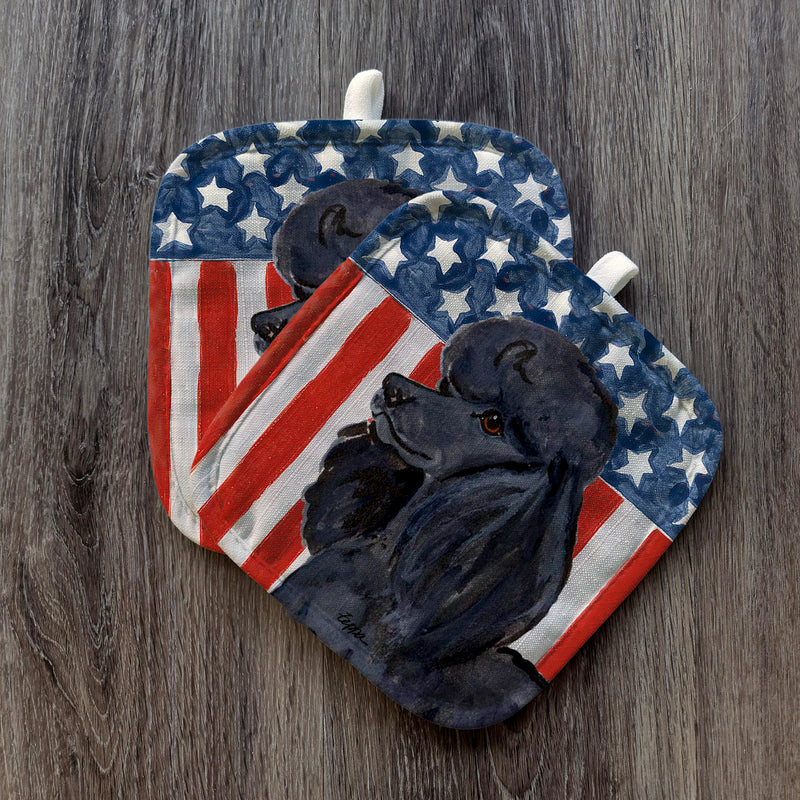 Poodle  Americana Pot Holder Set