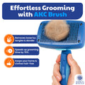 American Kennel Club AKC Self-Cleaning Pet Grooming Slicker Brush for Cats and Dogs, All Breeds and Coat Types
