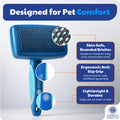 American Kennel Club AKC Self-Cleaning Pet Grooming Slicker Brush for Cats and Dogs, All Breeds and Coat Types