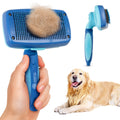 American Kennel Club AKC Self-Cleaning Pet Grooming Slicker Brush for Cats and Dogs, All Breeds and Coat Types