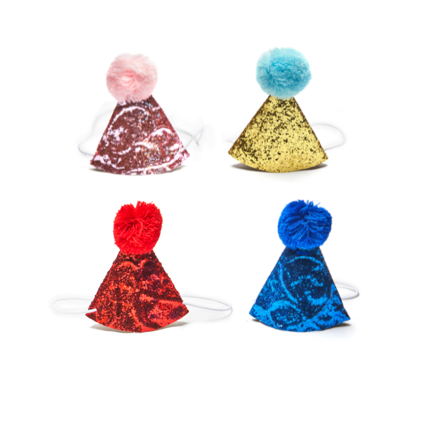 Four Pack - Sparkly Puppy Party Hat