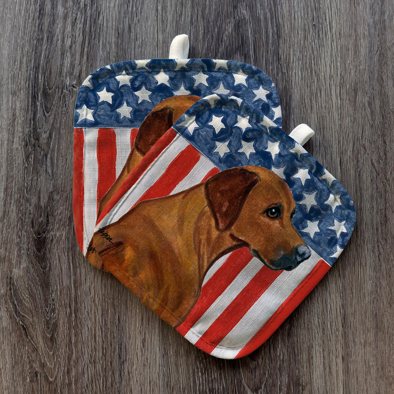 Rhodesian Ridgeback  Americana Pot Holder Set