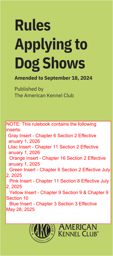 Event Rules & Regulations (Club & Conformation Events)