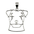 Russell Terrier in Sterling Silver Silhouette Head Pendant