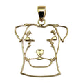 Russell Terrier in 14K Gold Silhouette Cut Out Head Pendant