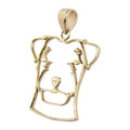 Russell Terrier in 14K Gold Silhouette Cut Out Head Pendant