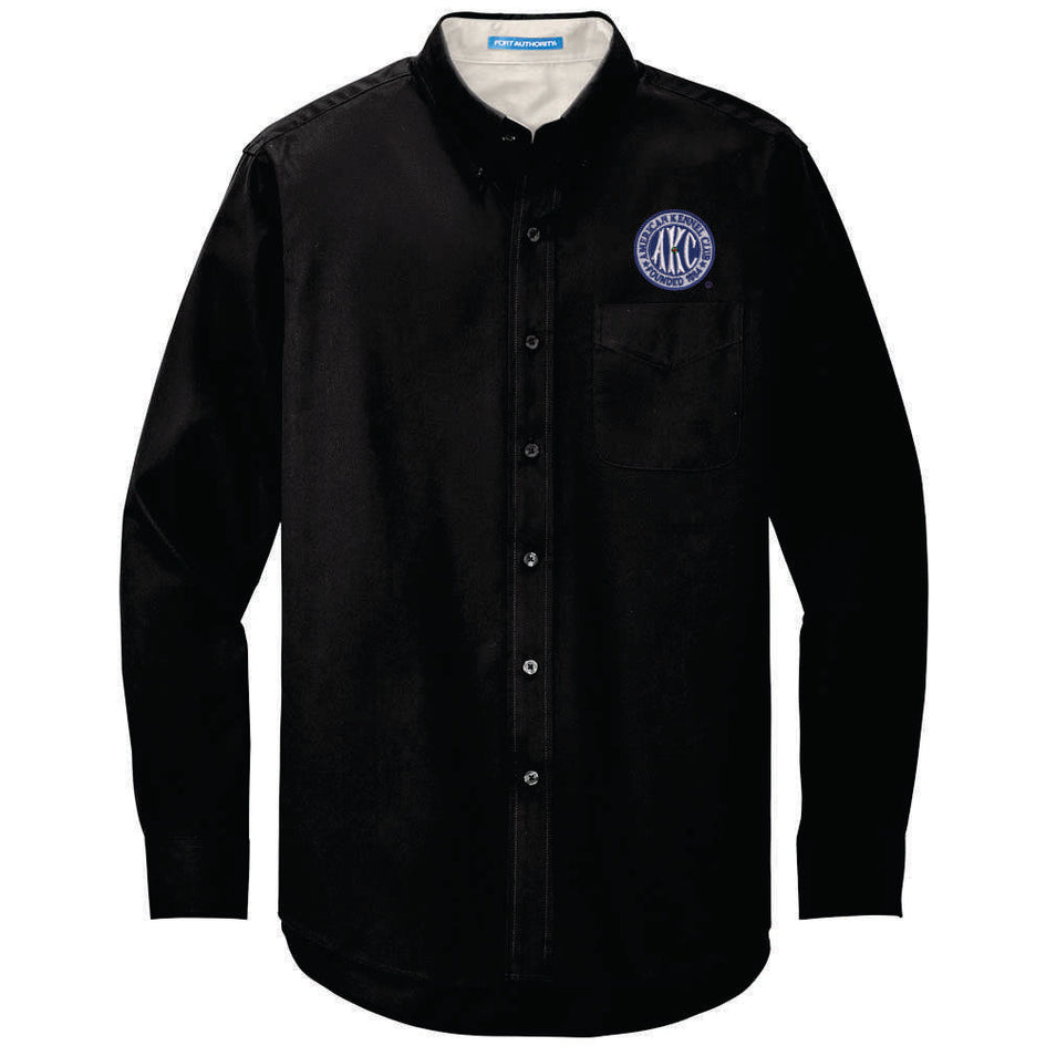 AKC Seal Embroidered Long Sleeve Button Up Shirt