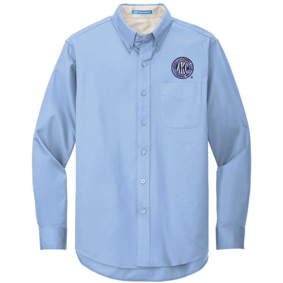 AKC Seal Embroidered Long Sleeve Button Up Shirt