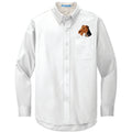 Airedale Terrier Embroidered Long Sleeve Button Up Shirt