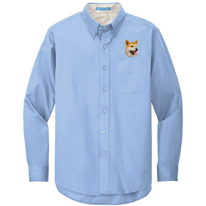 Akita Embroidered Long Sleeve Button Up Shirt