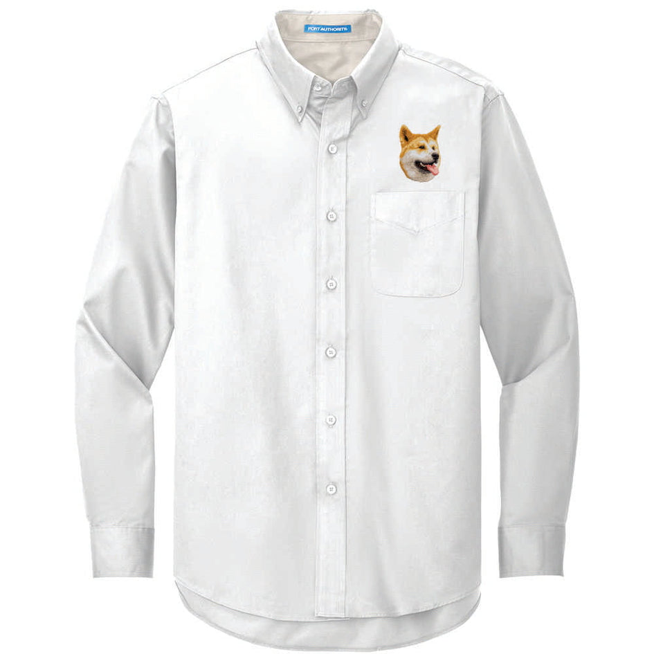 Akita Embroidered Long Sleeve Button Up Shirt
