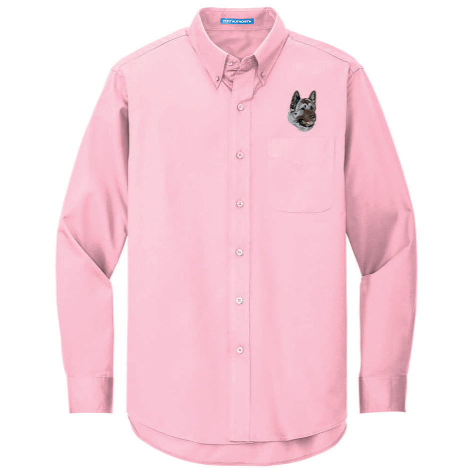 Akita Embroidered Long Sleeve Button Up Shirt
