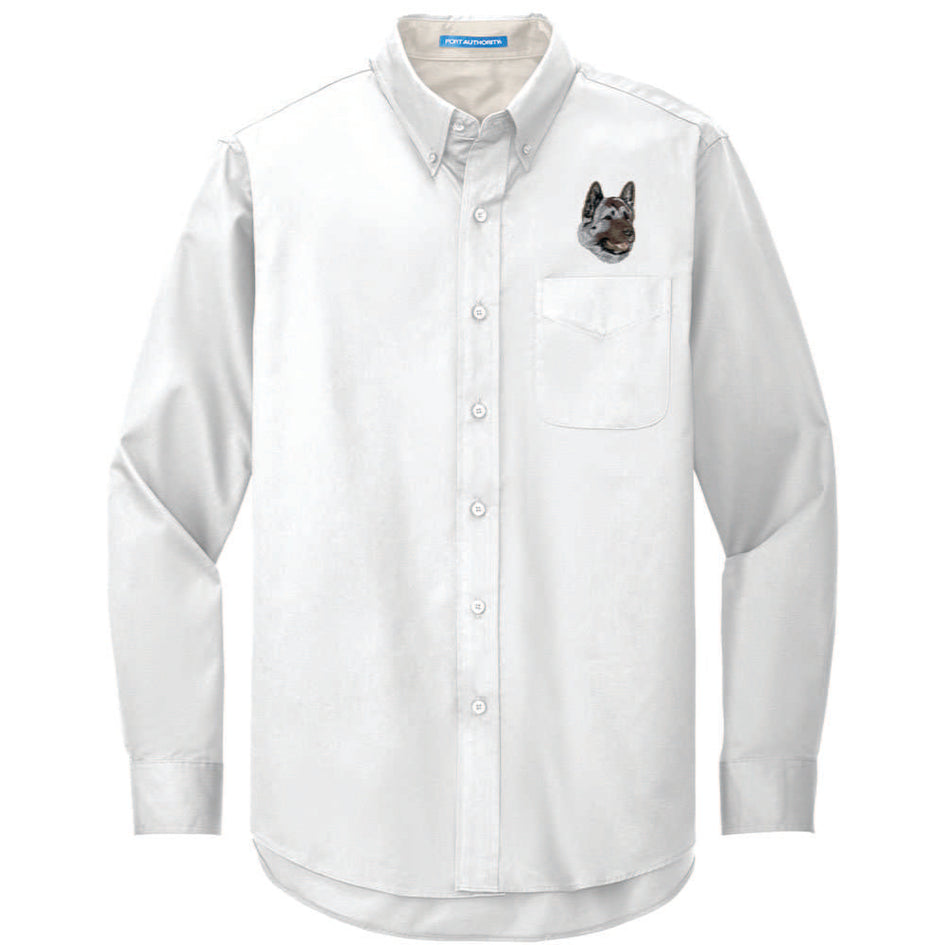 Akita Embroidered Long Sleeve Button Up Shirt
