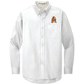Basset Hound Embroidered Long Sleeve Button Up Shirt