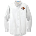 Beagle Embroidered Long Sleeve Button Up Shirt
