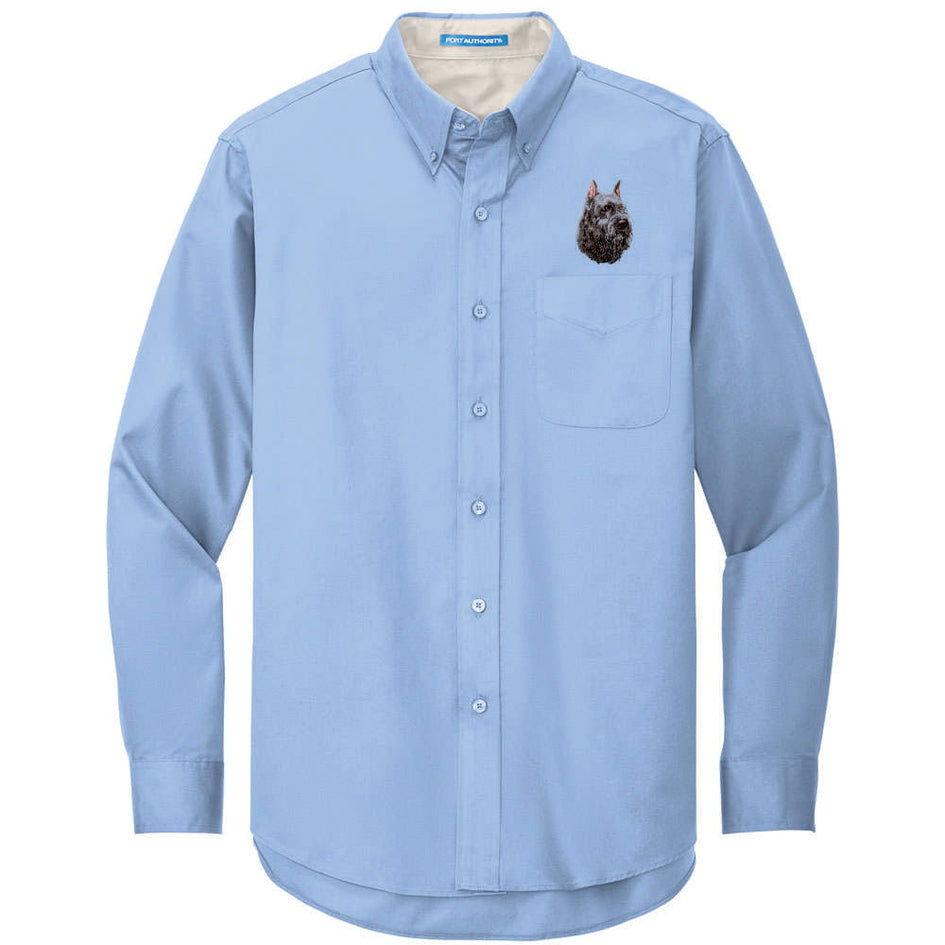 Bouvier des Flandres Embroidered Long Sleeve Button Up Shirt