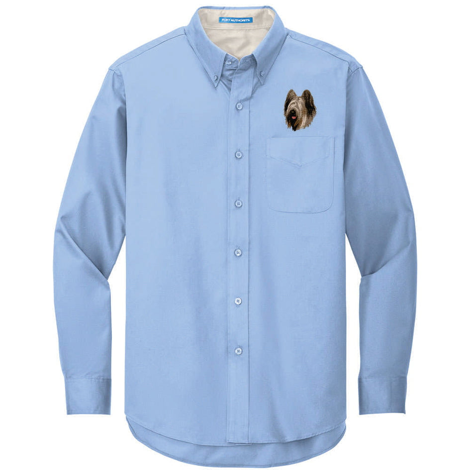 Briard Embroidered Long Sleeve Button Up Shirt