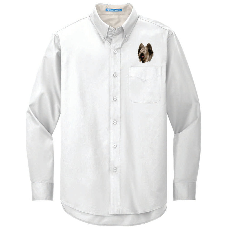 Briard Embroidered Long Sleeve Button Up Shirt