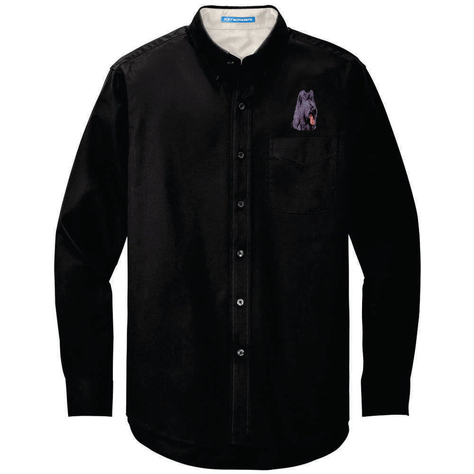 Briard Embroidered Long Sleeve Button Up Shirt
